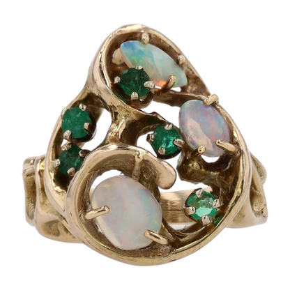 14K Yellow Gold Opal Fashion Ring