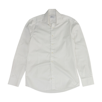 White Solid Long Sleeve Button Down