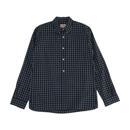 Navy Check Long Sleeve Button Down