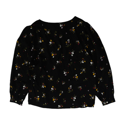 Black Floral Button Down