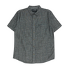 Black Solid Short Sleeve Button Down