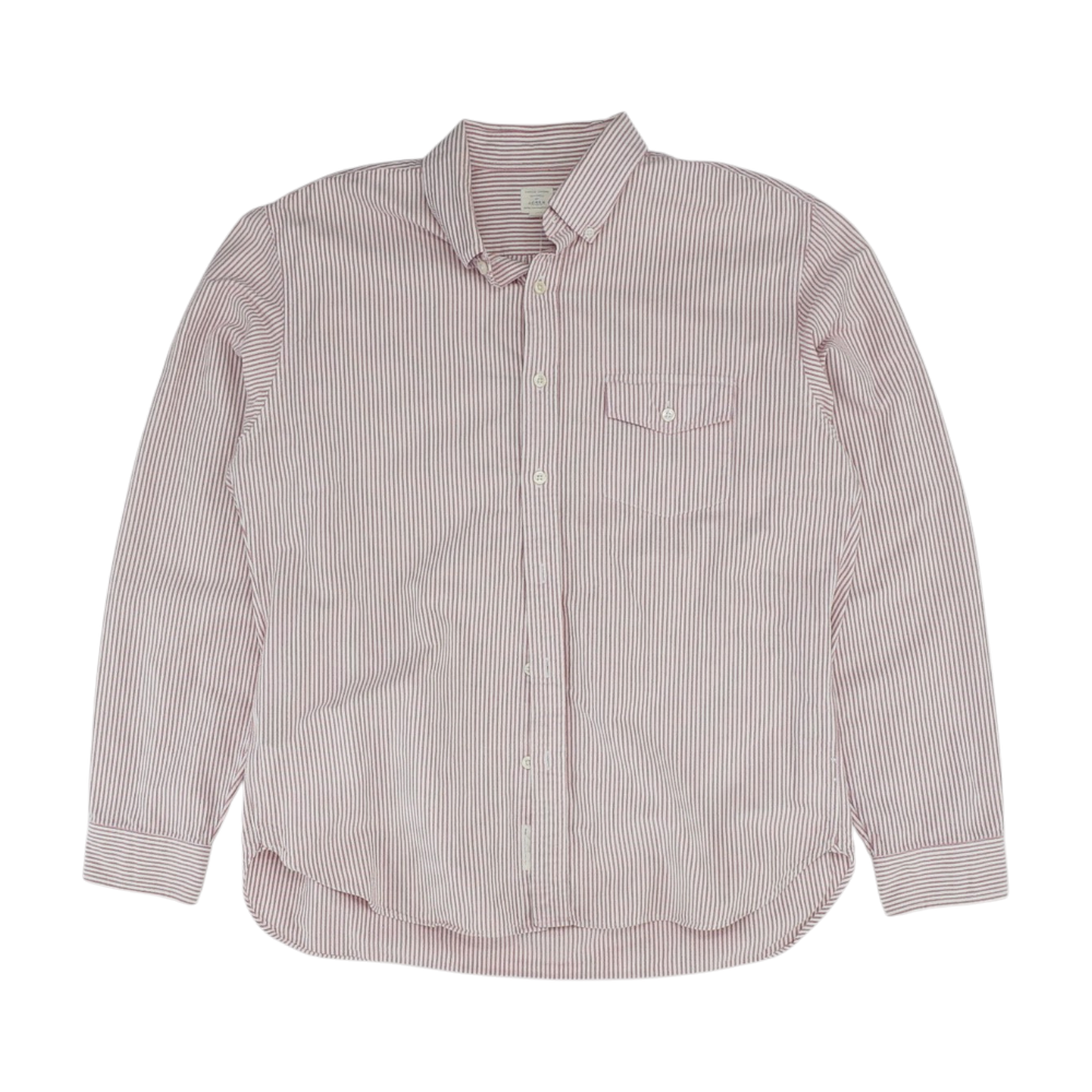 White Striped Long Sleeve Button Down