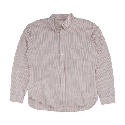 White Striped Long Sleeve Button Down