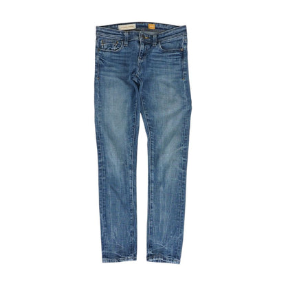 Blue Mid Rise Skinny Leg Jeans
