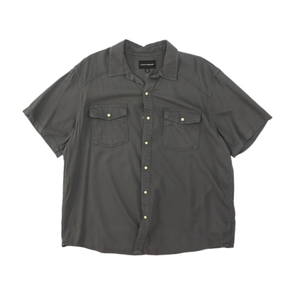 Charcoal Solid Short Sleeve Button Down
