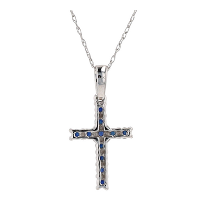 1/4 ctw 14K White Gold Sapphire Pendant Necklace