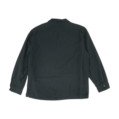 Black Solid Long Sleeve Button Down