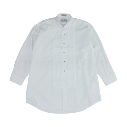 White Solid Tuxedo Button Down