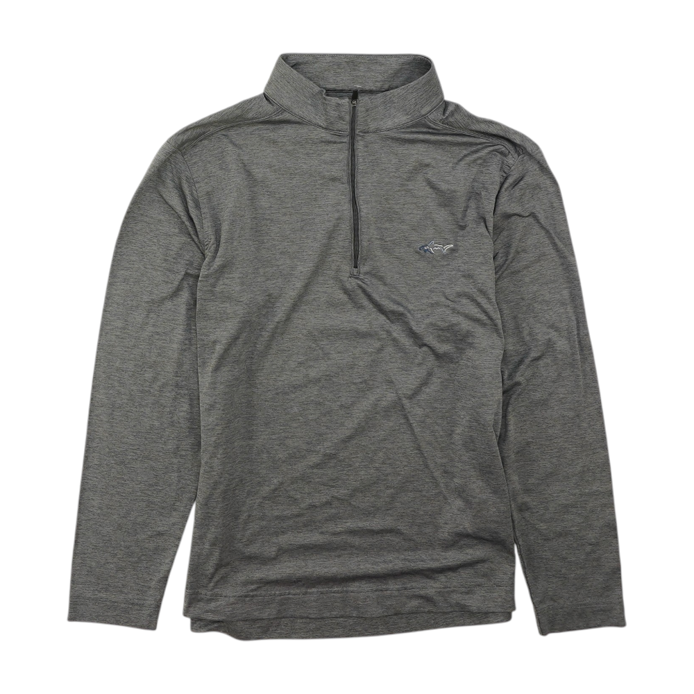 Gray Solid 1/4 Zip Pullover