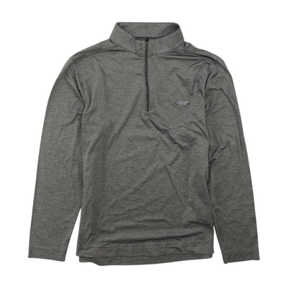 Gray Solid 1/4 Zip Pullover
