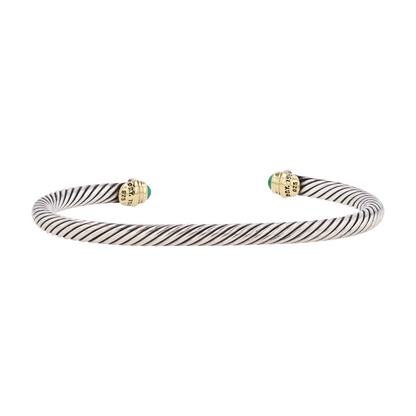 Sterling Silver Emerald Cuff Bracelet