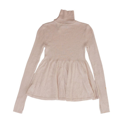 Pink Solid Mockneck Knit Top