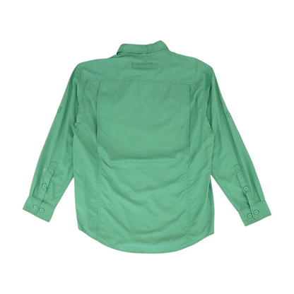 Green Solid Outdoor Button Down
