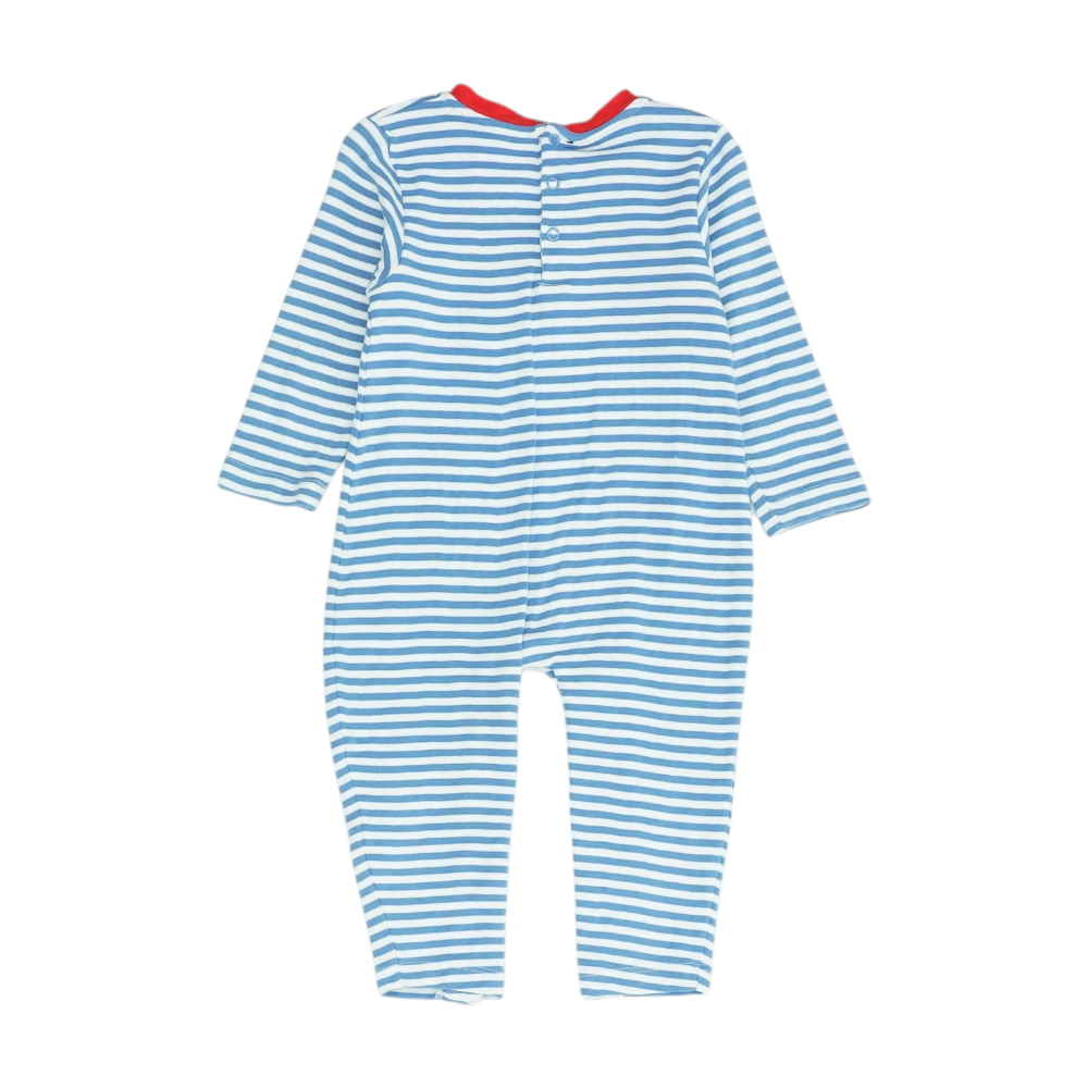 Blue Striped Long Sleeve One-Piece