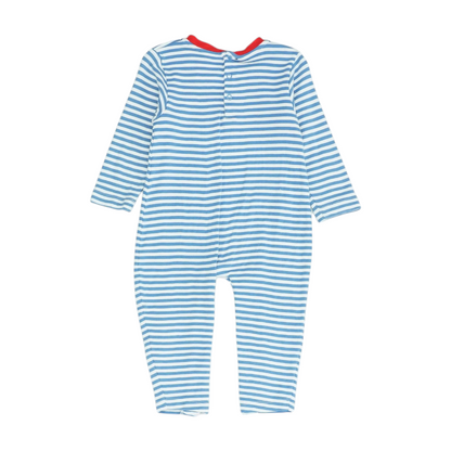 Blue Striped Long Sleeve One-Piece