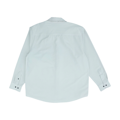 Beige Solid Long Sleeve Button Down