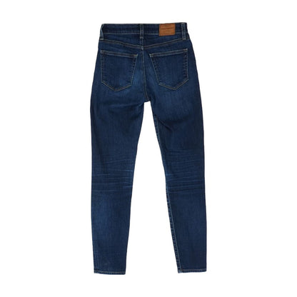 Blue Solid Skinny Leg Jeans
