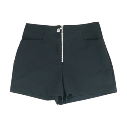 Black Solid Chino Shorts