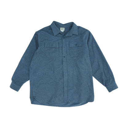 Gray Solid Flannel Button Down