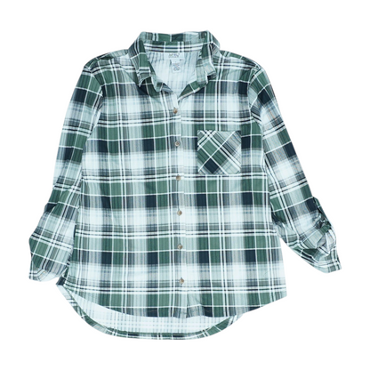 Green Plaid Button Down