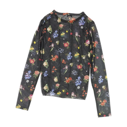 Black Floral Long Sleeve Blouse