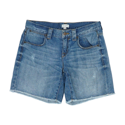 Blue Solid Denim Shorts