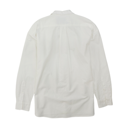 White Solid Long Sleeve Button Down
