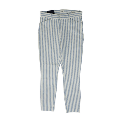 Blue Striped Skinny Pants