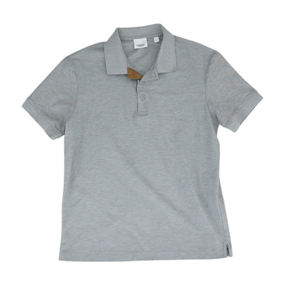 Gray Solid Short Sleeve Polo