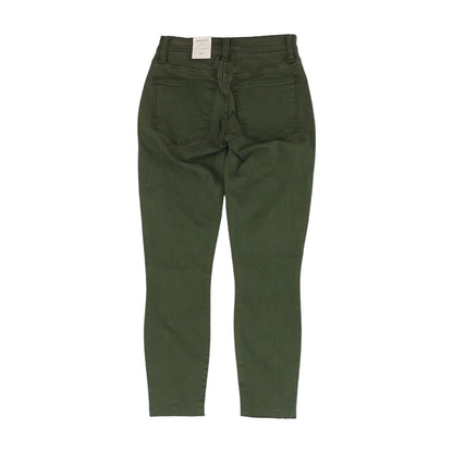 Green Solid Mid Rise Jeans