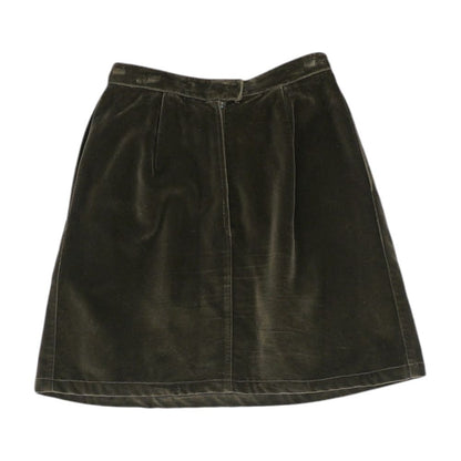 Brown Solid Mini Skirt