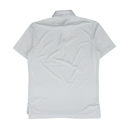 White Print Short Sleeve Polo