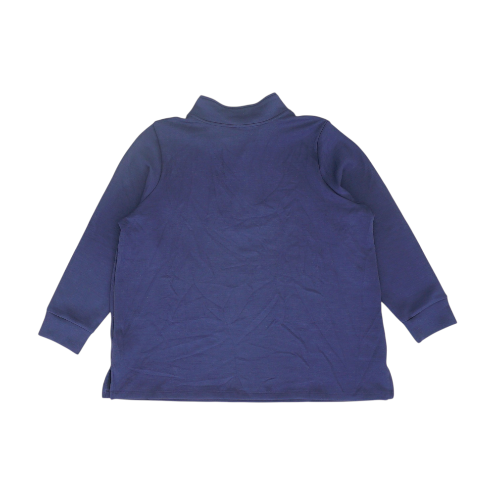 Navy Petite Solid 1/4 Zip Pullover