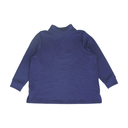 Navy Petite Solid 1/4 Zip Pullover