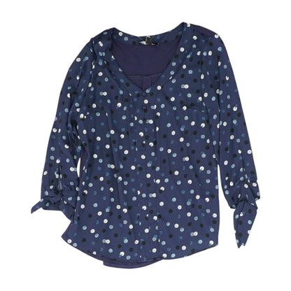 Blue Polka Dot 3/4 Sleeve Blouse