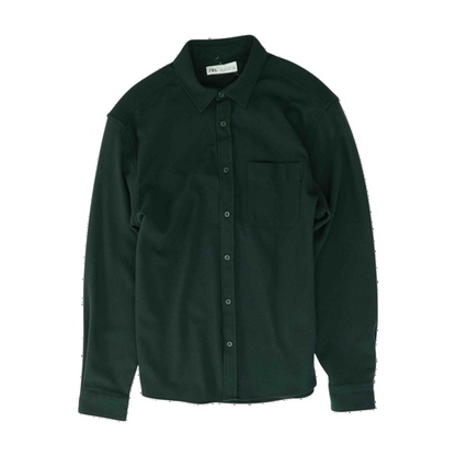 Green Solid Long Sleeve Button Down