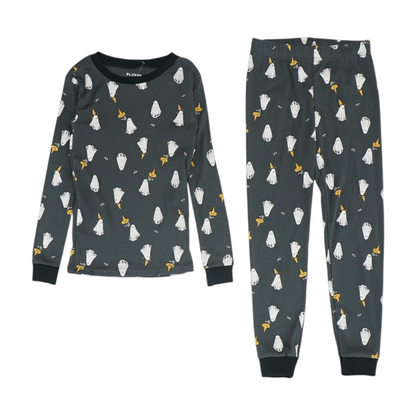 Gray Graphic Pajama Set