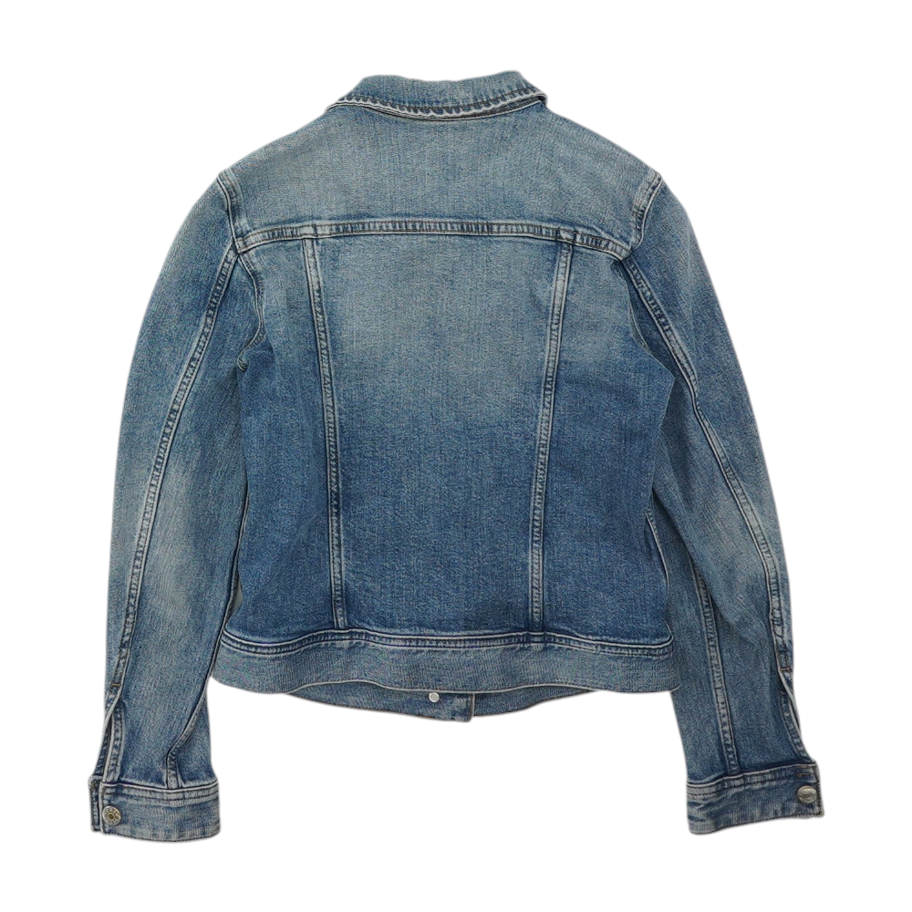 Blue Solid Denim Jacket