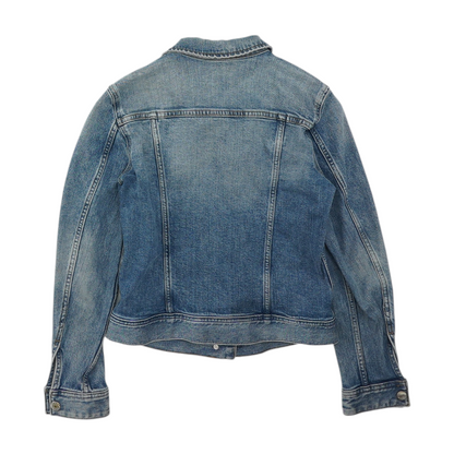 Blue Solid Denim Jacket