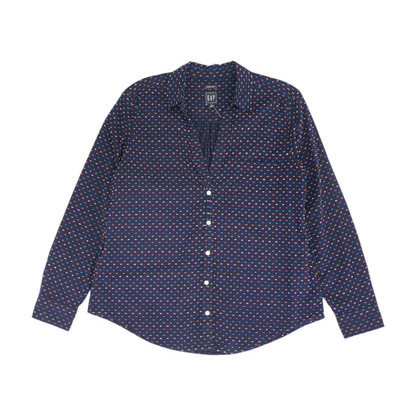 Navy Abstract Button Down