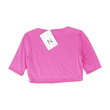 Pink Cropped Crewneck T-Shirt
