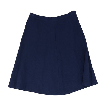 Navy Solid Midi Skirt