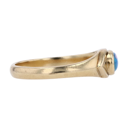 9K Yellow Gold Opal Band Ring