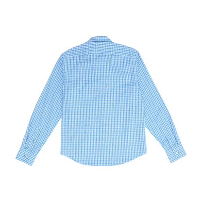 Blue Plaid Long Sleeve Button Down