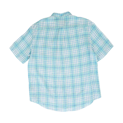 Blue Plaid Short Sleeve Button Down