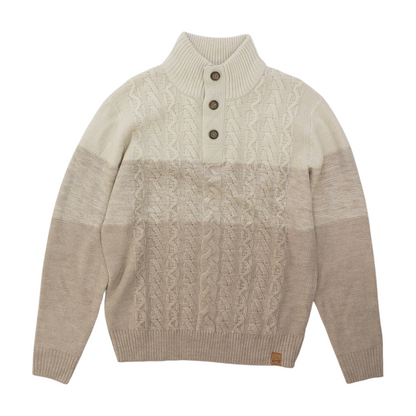 Beige Solid Pullover Sweater