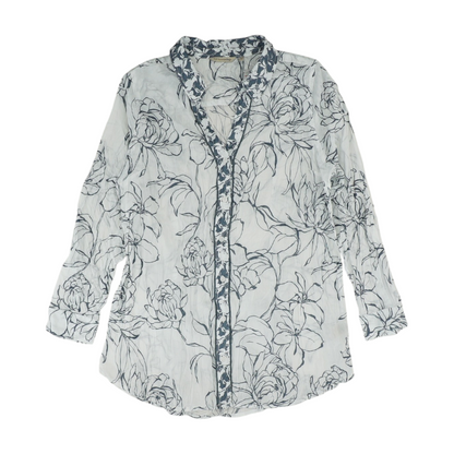 White Floral Button Down
