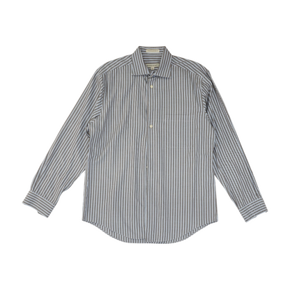 Gray Striped Long Sleeve Button Down