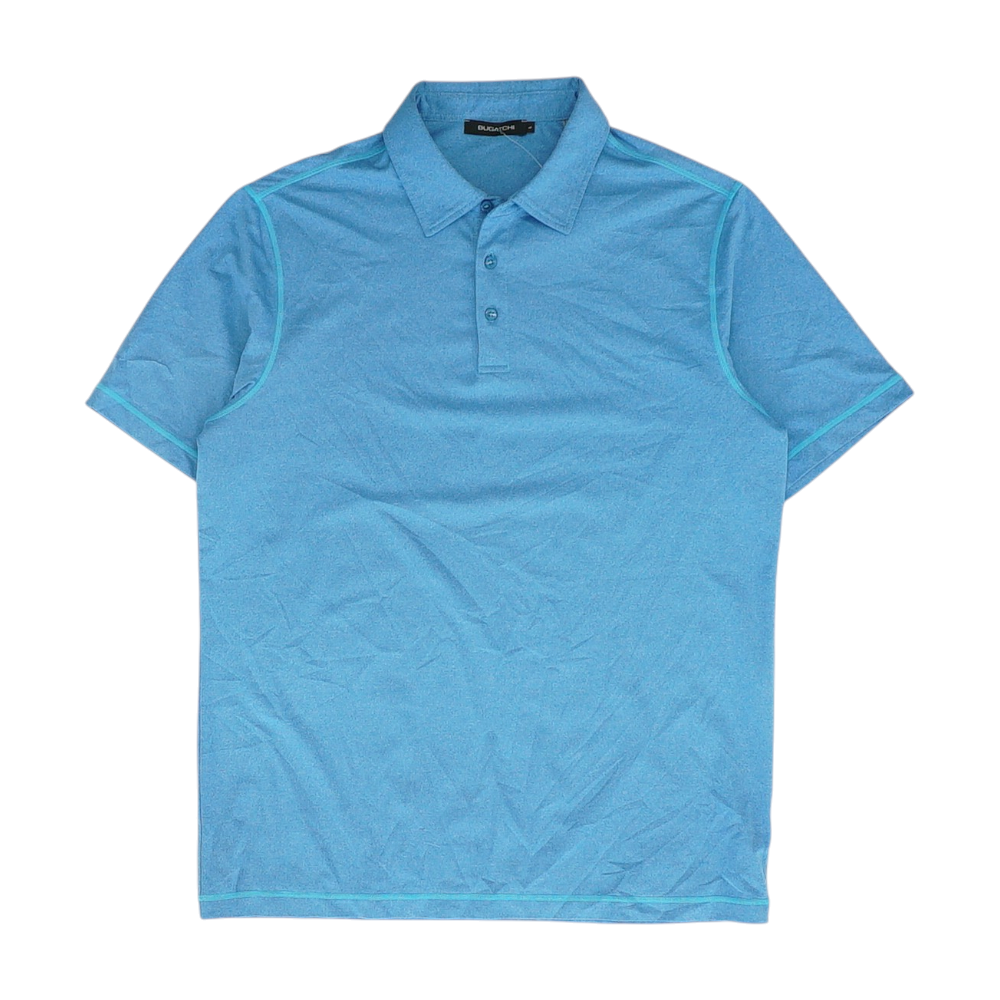 Blue Solid Short Sleeve Polo