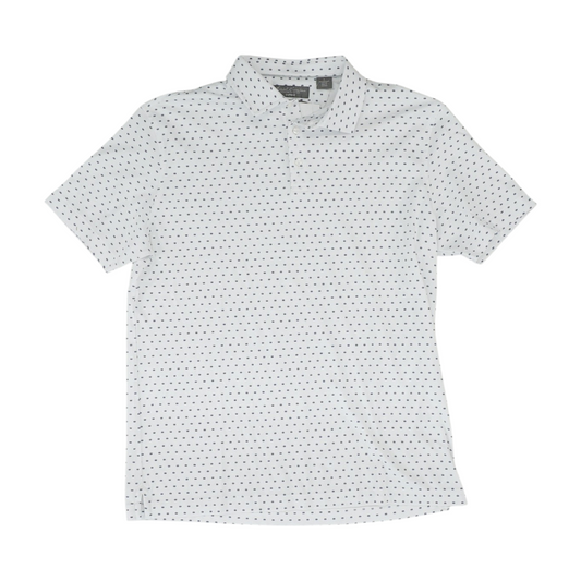 White Floral Short Sleeve Polo